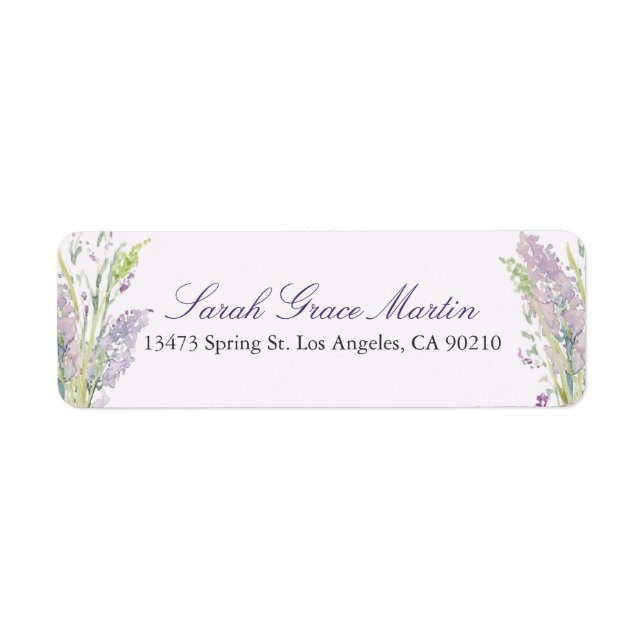 Lavendeladressetiketter Returadress Etikett (Framsidan)