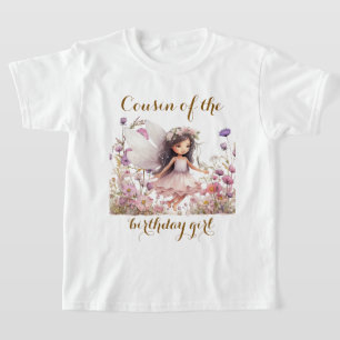 Lavendelälva vild blomster kusin till födelsedagsf t shirt