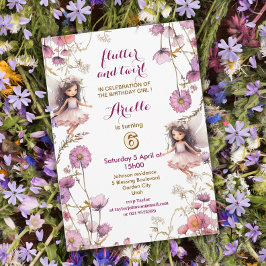 Lavendelälva vildblomma Pixie-inbjudningar Inbjudningar
