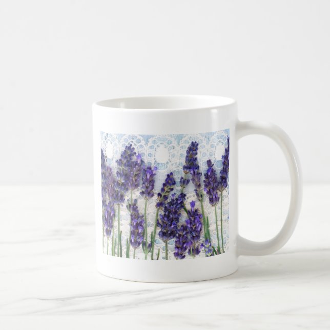 lavendelbakgrund kaffemugg (Höger)