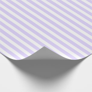 Lavendelblå och vit enkel horisontell randig presentpapper