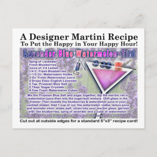 Lavendelblå Watermelon Martini Recept Postkort Vykort