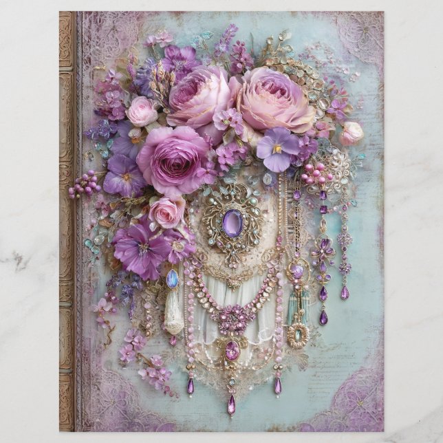 Lavendelblått pärmomslag Scrapbookpapper (Framsida)