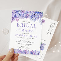 Lavendelblomma bröllopsdusch postkort inbjudan
