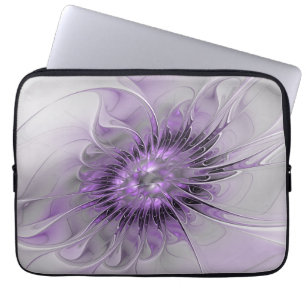 Lavendelblomma Dröm Modern Abstrakt Fraktal Konst Laptop Fodral