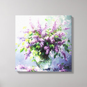 Lavendelblommande syrenbukett canvastryck
