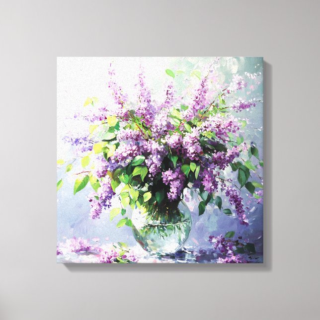 Lavendelblommande syrenbukett canvastryck (Framsida)