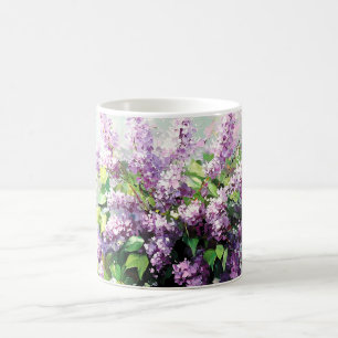 Lavendelblommande syrenbukett kaffemugg