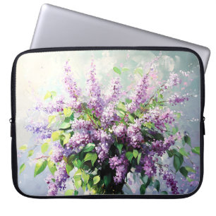 Lavendelblommande syrenbukett laptop fodral