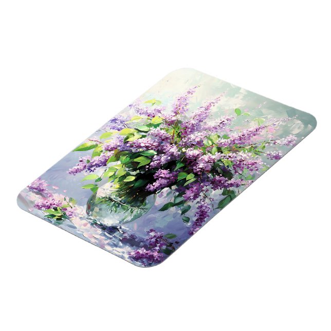 Lavendelblommande syrenbukett magnet (Vänstra Sidan)