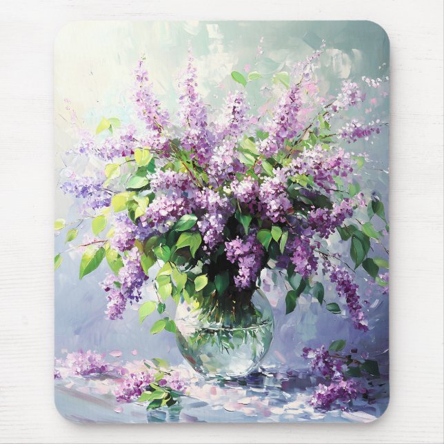 Lavendelblommande syrenbukett musmatta (Framsidan)