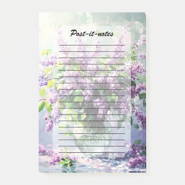 Lavendelblommande syrenbukett post-it block (Framsida)