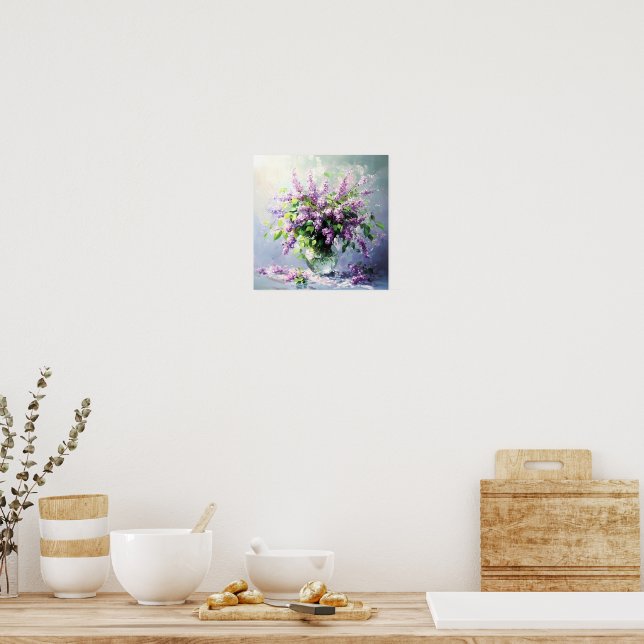 Lavendelblommande syrenbukett poster (Kök)