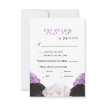 Lavendelblommig bröllops-RSVP-kort