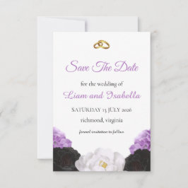 Lavendelblommig Bröllops-Spara Datum-Kort Spara Datumet