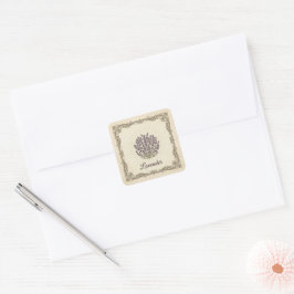 Lavendelblommig dekal fyrkantigt klistermärke
