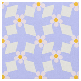 Lavendelblommig geometrisk tyg per yard