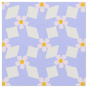 Lavendelblommig geometrisk tyg per yard
