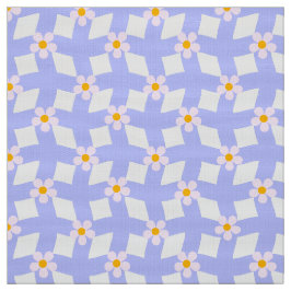 Lavendelblommig geometrisk tyg per yard