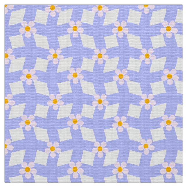 Lavendelblommig geometrisk tyg per yard (Provkarta)