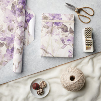 Lavendelblommig inslagspapper | Elegant lila Bo Presentpapper