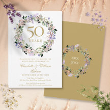 Lavendelblommig krans 50-års bröllopsjubileum