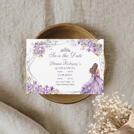 Lavendelblommig Quinceañera Spara datum-kort