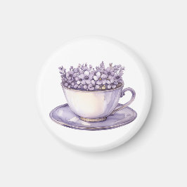 Lavendelblommig tekopp  magnet