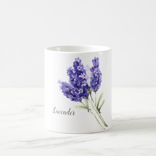 Lavendelblommor Akvarell Kaffemugg (Center)