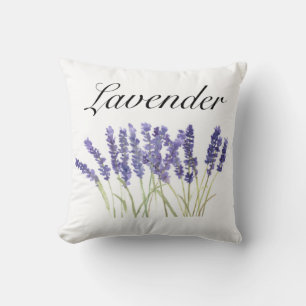 Lavendelblommor akvarell örter lila chic genom kudde