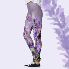 Lavendelblommor Blommig Botanisk Syren Leggings