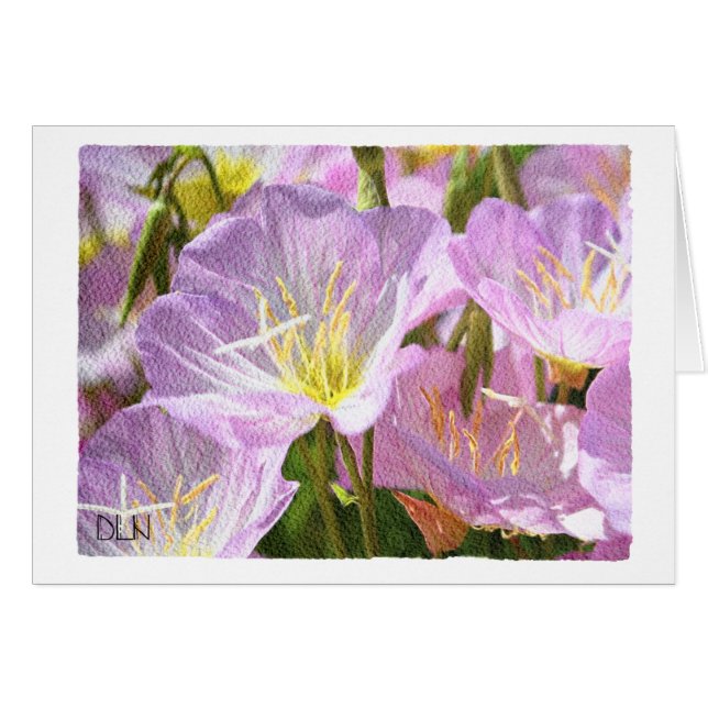 Lavendelblommor/Blommor  Konst/Akvarellutseende OBS Kort (Framsidan Horizontal)