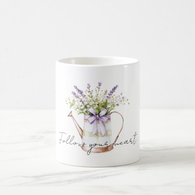 Lavendelblommor Bow Kaffemugg (Center)