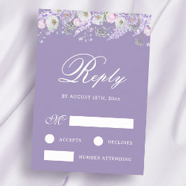Lavendelblommor Bröllop RSVP-kort Kort