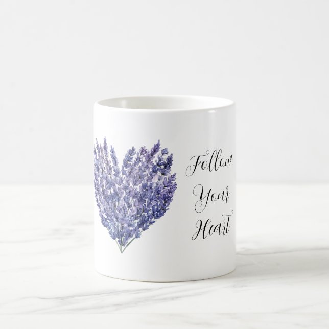 Lavendelblommor Hjarta Kaffemugg (Center)