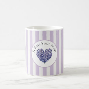 Lavendelblommor Hjärtstreck Kaffemugg