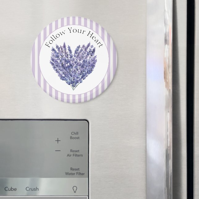 Lavendelblommor Hjärtstreck Magnet (In Situ (Fridge))