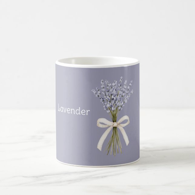 Lavendelblommor Krämfärgad Slöja Kaffemugg (Center)