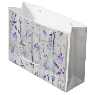 Lavendelblommor och Stems på vitträ