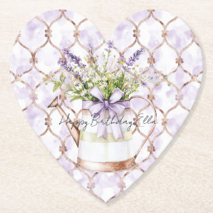 Lavendelblommor slinga födelsedag underlägg papper