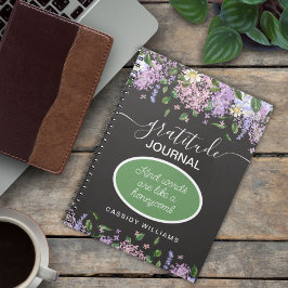 Lavendelblommor tacksamhets journal anteckningsbok