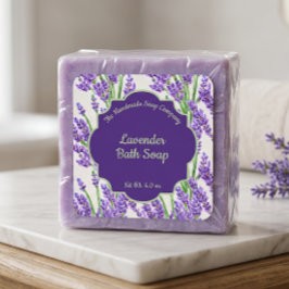 Lavendelblommor Tvål och Kosmetik Etikett - 3