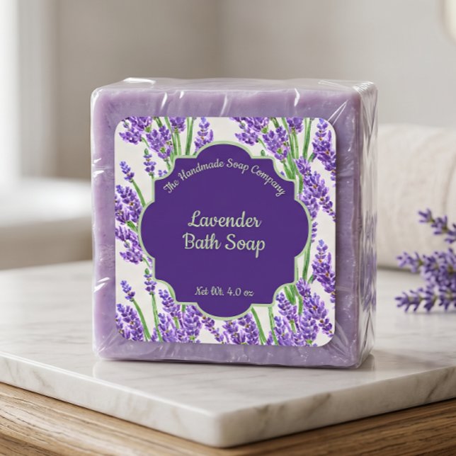 Lavendelblommor Tvål och Kosmetik Etikett - 3 (Skapare uppladdad)