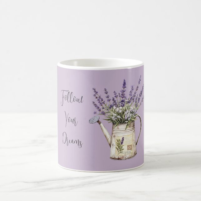 Lavendelblommor vattenkanna kaffemugg (Center)