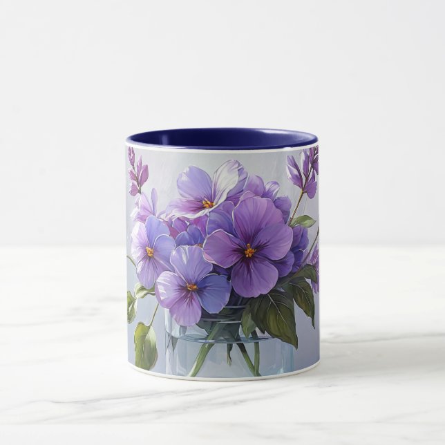 Lavendelblomsterbukett blomma kaffe mugg (Center)