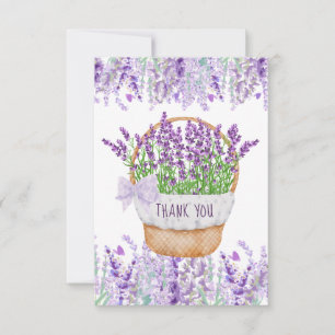 Lavendelblomsterkorg Grön Lila Tacksamhetskort Tack Kort