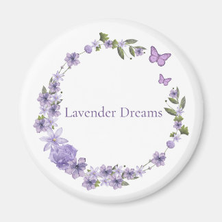 Lavendelblomsterkrans Botanisk Design Magnet