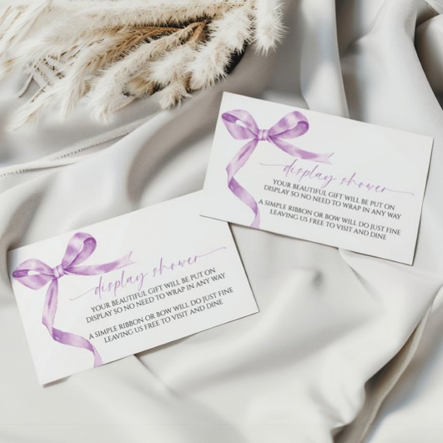 Lavendelbow Display Baby Shower Enclosure-kort Tilläggskort (Skapare uppladdad)