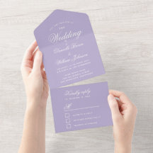 Lavendelbröllop Elegant Kalligrafi RSVP Lila