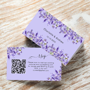 Lavendelbröllop svar webbplats QR-kod RSVP Tilläggskort